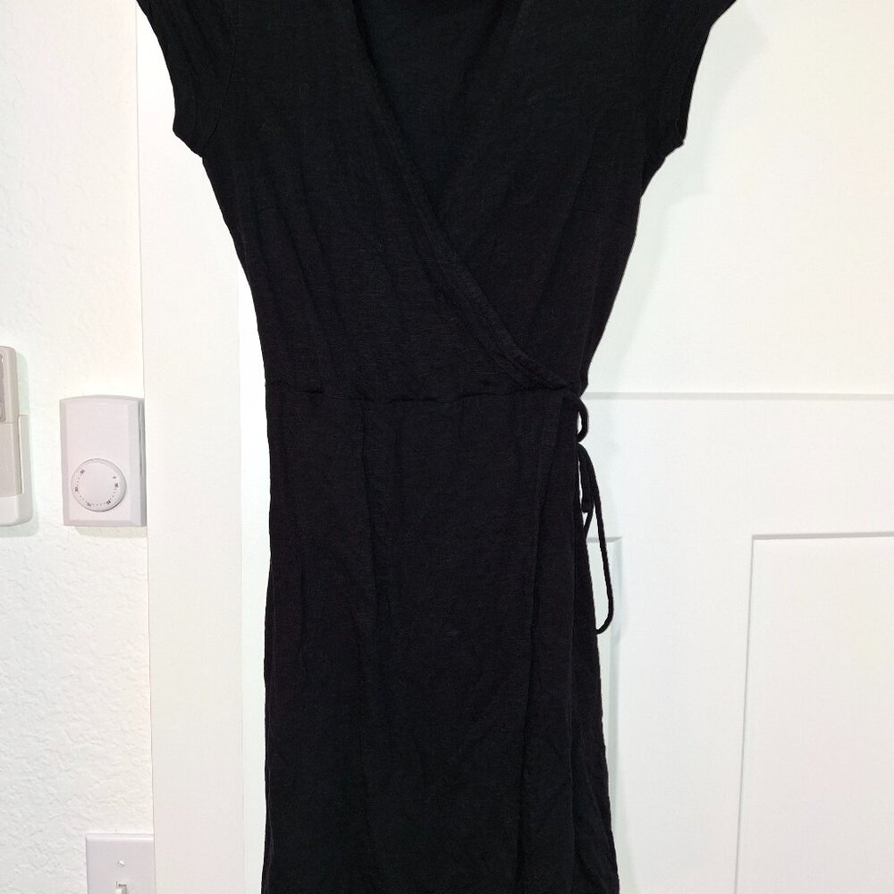 Black faux wrap dress